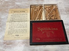 Gioco in legno vintage anni '30 Werner & Schumann Spillikins #2268 in scatola Germania