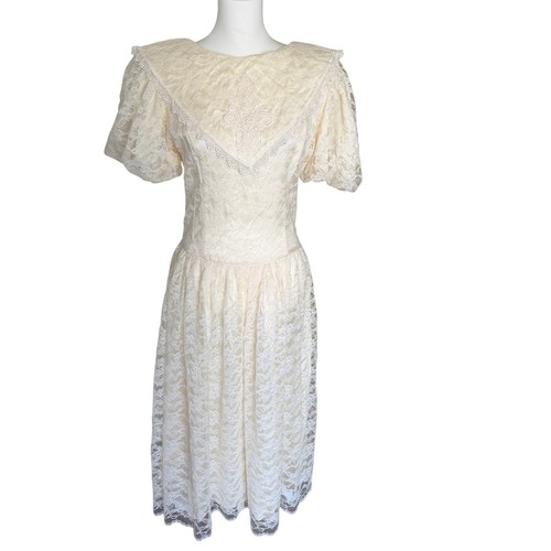 Vtg 80s ivory - vtg, lace