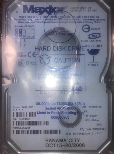 Maxtor diamondmax 120 gb - 16,