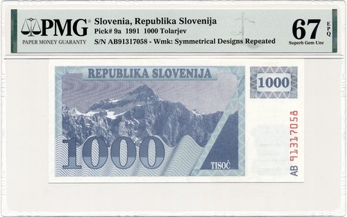 Banconota slovenia 1000 - slovenia,