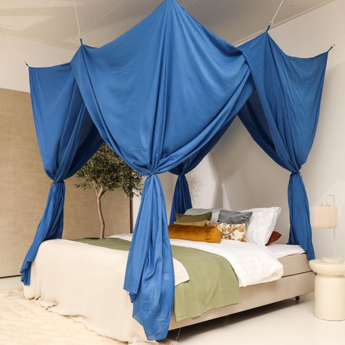 Baldacchino blu per letto - baldacchino,