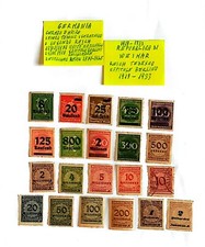 21 Francobolli 1923 Germania Weimar Inflazione Non Timbrati Molto Rari Perfetti