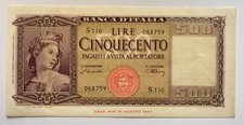 LIRE 500 Carta - Decr. 10/02 '48 e 9/02 '48 S116 068759 - qFDS