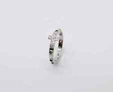 ANELLO ROSARIO CON ZIRCONI BIANCHI E VERDE IN ARGENTO 925 RODIATO IN ORO BIANCO 