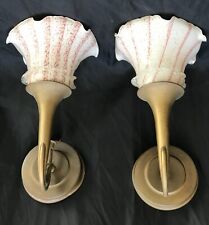 2 LAMP APPLIQUE LAMPADA PARETE DECO LIBERTY stile caccia dominioni ANNI 40 50