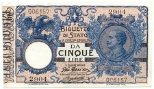5 LIRE BIGLIETTO DI STATO