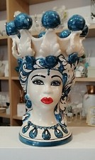 Testa Di Moro In Ceramica Di Caltagirone Dipinto A Mano H 25