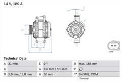 Alternatore 0986082500 bosch - alternatore,