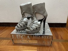 Stivaletti estivi punta aperta Stefani pelle argento 37.