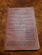 LICENZA DI CIRCOLAZIONE PER  AUTOMOBILE IN SERVIZIO PRIVATO FIAT 500 C 1959 