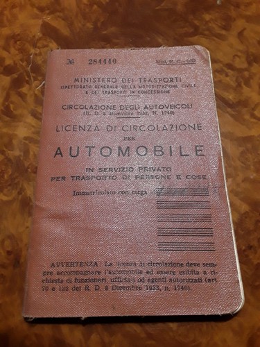 Licenza circolazione per - circolazione,