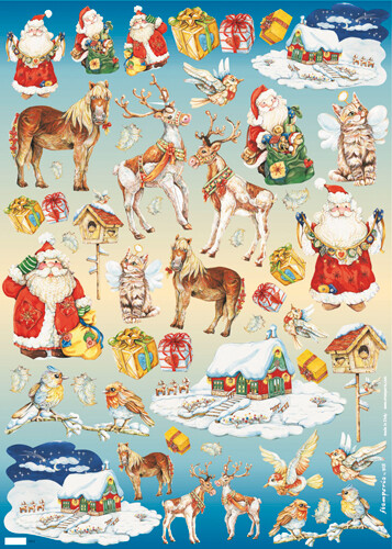 Carta decoupage babbo - decoupage, natale