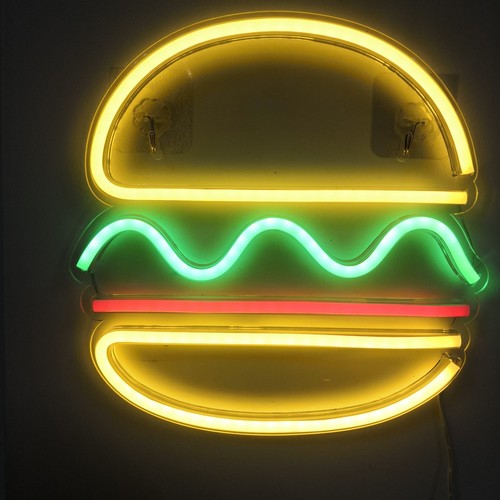 Insegna led neon hamburger - al,