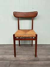 Sedia Vintage Anni 50 In Faggio Con Seduta Impagliata