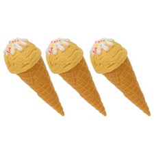 3 Pcs Cibo Finto Cono Gelato Alimentare Miniatura Arredamento