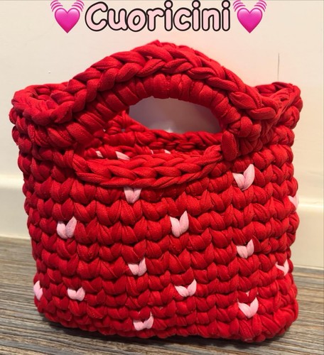 Borsa cuoricini realizzata - realizzata, a