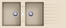 Lavello APELL 2 Vasche con gocciolatoio reversibile colore Avena cod: PTPL1162GO