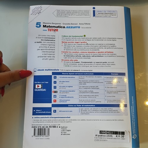 Matematica azzurro con - 5,
