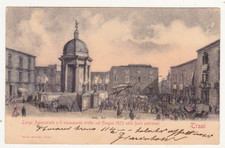 Cartolina  - Trani - Largo Annunziata e il Monumento eretto nel 1852 nelle Feste