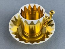 Antica Tazza Tripode Con Piatto Porcellana Francese Del XIX Sec.