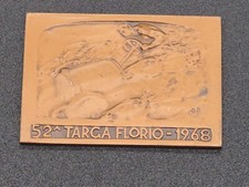 PLACCA  PARTECIPAZIONE  ALLA 52  ª TARGA FLORIO 1968  BADGE AUTO TROFEO