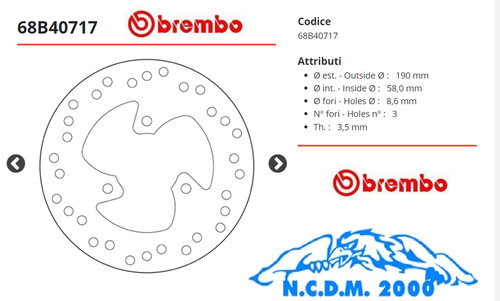 Disco freno posteriore brembo - disco,