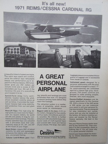 1971 pub avion reims - pub,