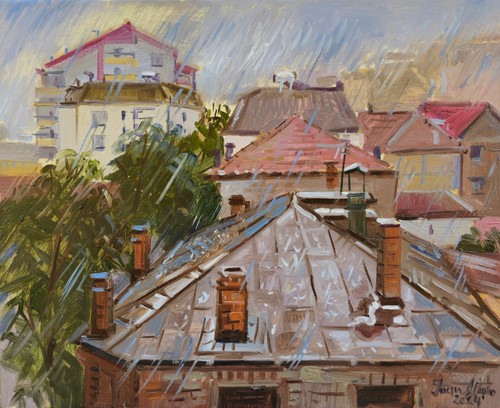 Dipinto olio tela - olio, su