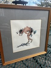 Fred Fellows ballerino indiano nativo dipinto acquerello cowboy artista d'America