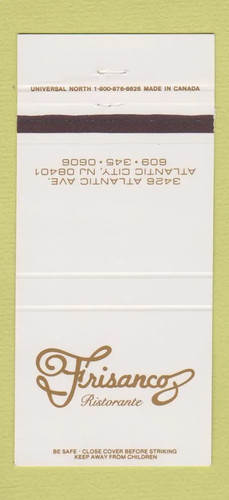 Copertina matchbook frisanco - copertina,