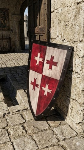 Scudo cavaliere legno - cavaliere, fatto