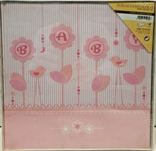 ALBUM FOTOGRAFICO NEONATI BIMBA DIARIO BABY BOOK SP 30 FOGLI 25X25 CON VELINA