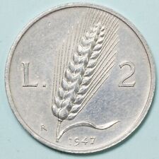 REPUBBLICA ITALIANA 2 LIRE 1947 SPIGA MOLTO RARA PULITA qSPL NUMISMATICA COIN
