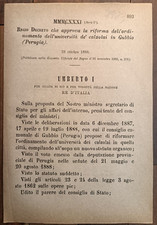 GUBBIO 1888  REGIO DECRETO X