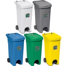 Bidone Rifiuti Spazzatura Pattumiera per Raccolta Differenziata 80L con Ruote