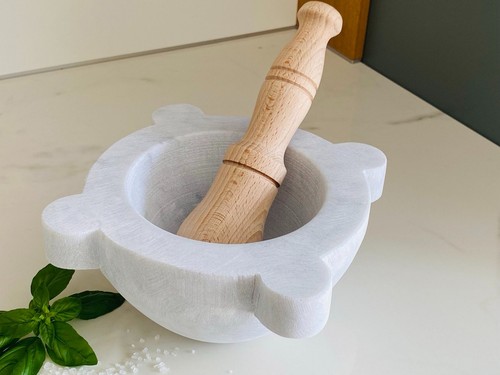 Mortaio marmo bianco - mortaio, di