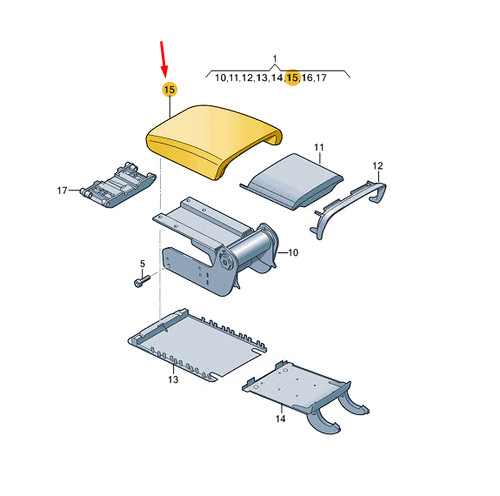 Parte superiore bracciolo - , vw