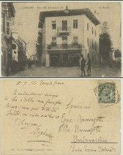 CORMONS -GORIZIA -VIA VITT. EMANUELE III E VIA TRENTO ANIMATA  CARTOLINA D'EPOCA