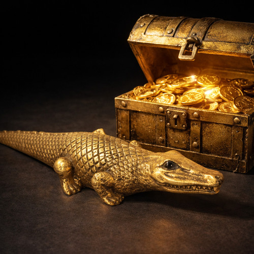 Antica statua egizia - , oro