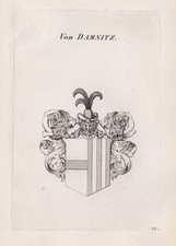 1840 Damnitz Damitz Stemma Incisione In Rame Araldica