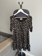 Abito nero Juicy Couture manica increspata orlo increspato 100 seta taglia S