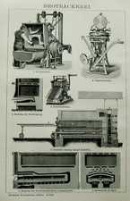 1897 OLD LITOGRAFIA:ATTREZZATURA PER PANIFICIO.VARIA TIPOLOGIA.Brochkaus.AETNA.