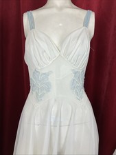 ELSA SCHIAPARELLI 40s 50s Chiffon Nylon Nightgown Robe Peignoir Set Sheer Sweep