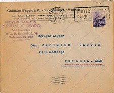 1948 VENEZIA Casimiro Gaggio Bussolin Deposito Romualdo Moro Milano busta