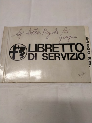Libretto servizio alfa - libretto, di