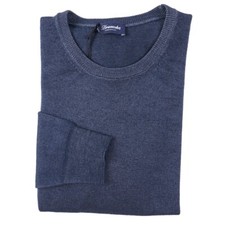 Maglione Drumohr blu maglia morbida lana merino S (Eu 48) nuovo con etichetta imperfetto