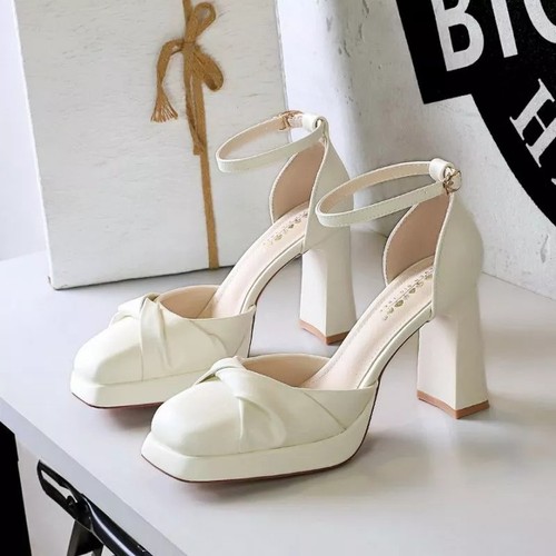 Sandali con tacco - tacco, bianco