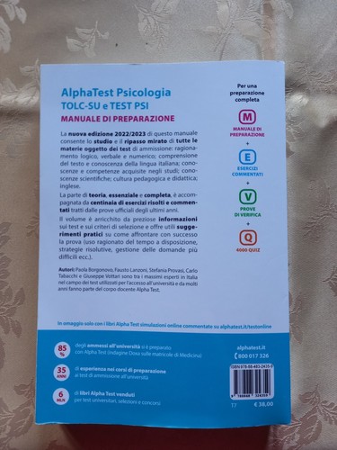 Libro alpha test - test, psicologia