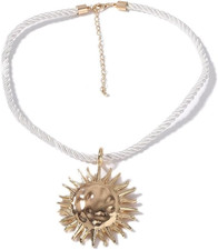 Grande Collana Ciondolo Sole per Le Donne Placcato Oro Fatto a Mano Boho Martell