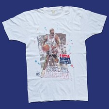 Michael Jordan 1992 Official Fan USA Basket Vintage T Shirt Size L 90s Single St
